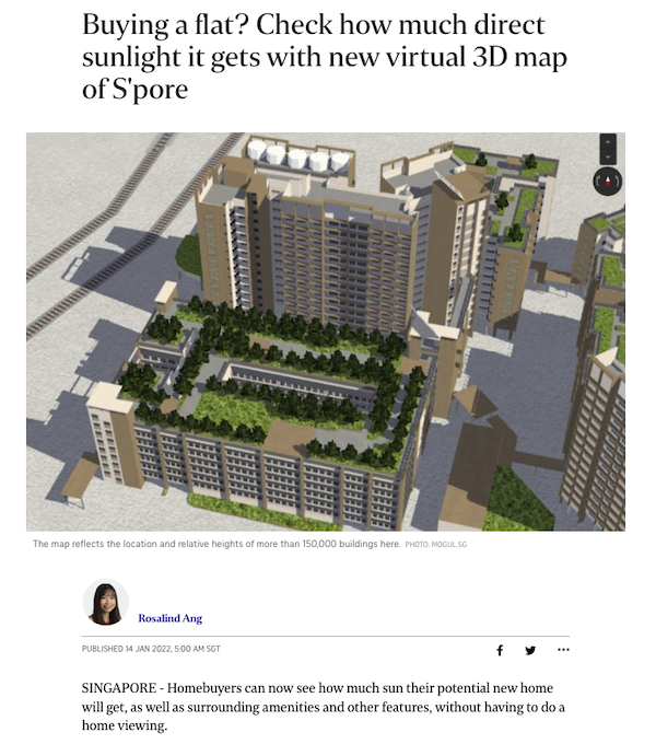 Buying a Flat? Check the Amount of Sunlight it Gets with New Virtual 3D Map of Singapore